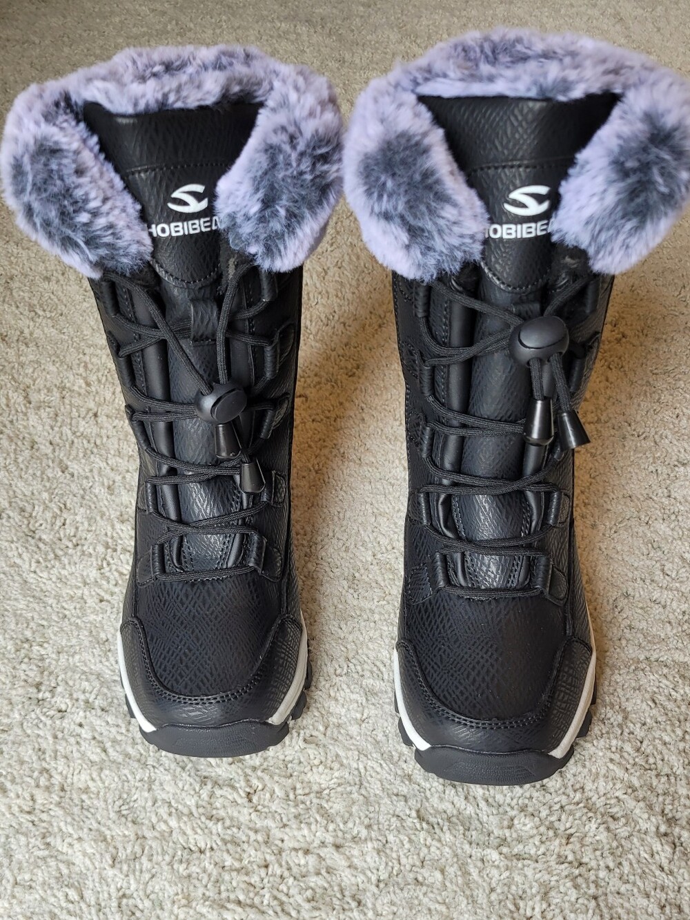 Pioneer Trail Snow  Boots From Hobibear black With Ice Blue Faux Fur  5 1/2 - Picture 6 of 6